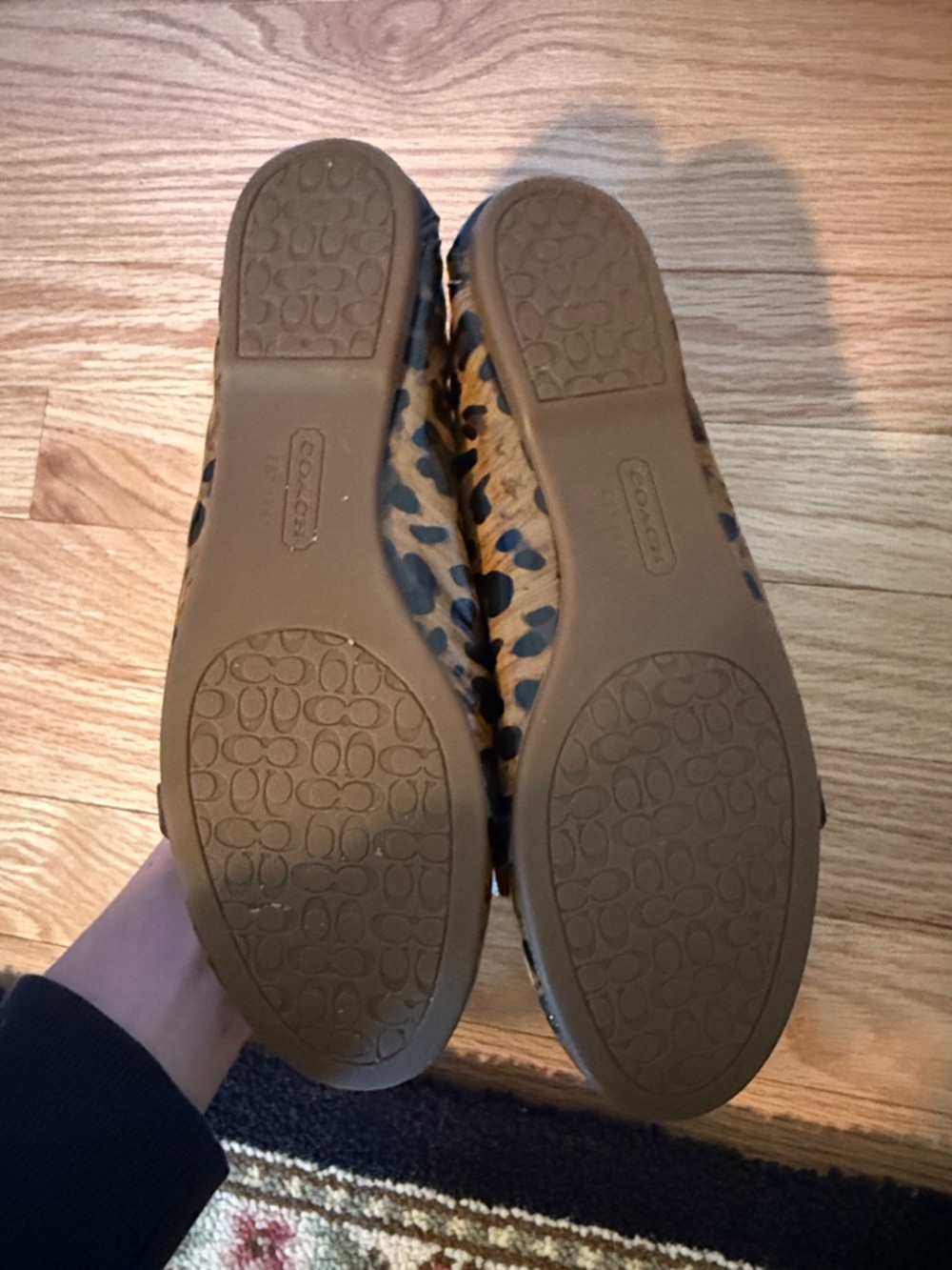 Coach Leopard-Print Patent Leather Moccasin Flats - Brown/Black - Picture 2 of 2